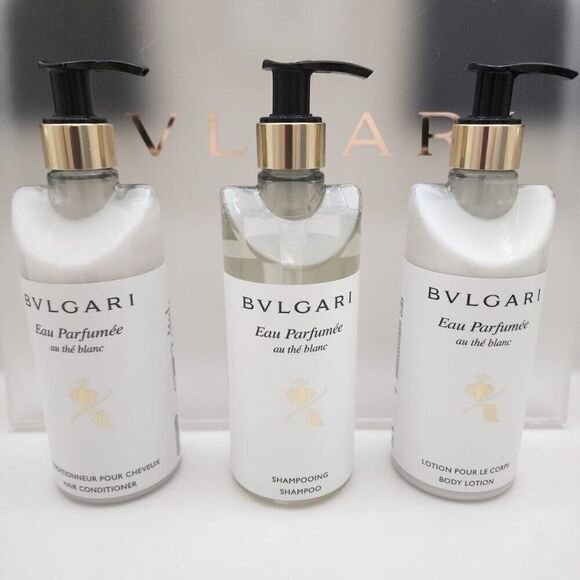 BVLGARI 3 piece Gift Set Shampoo, Conditioner, Body Lotion White Tea NEW - Picture 1 of 4